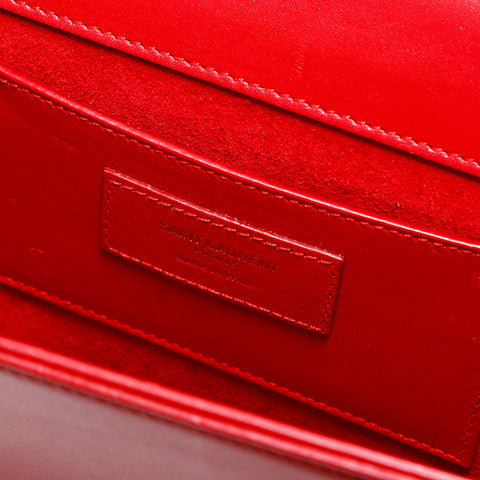 イヴ・サンローラン YVES SAINT LAURENT ケイト レザー ミディアム ショルダーバッグ レッド WS22491