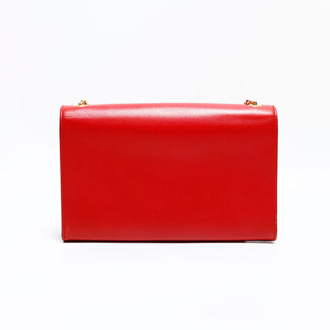 イヴ・サンローラン YVES SAINT LAURENT ケイト レザー ミディアム ショルダーバッグ レッド WS22491