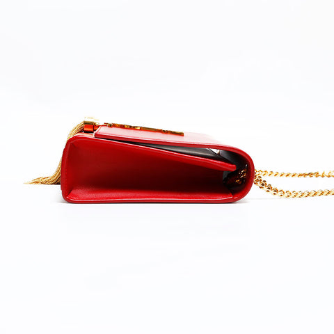 イヴ・サンローラン YVES SAINT LAURENT ケイト レザー ミディアム ショルダーバッグ レッド WS22491