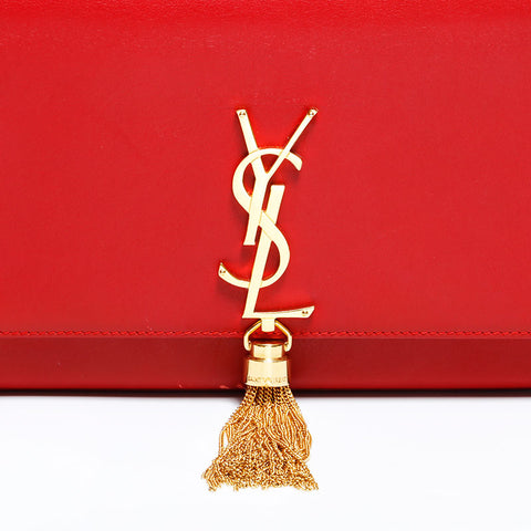 イヴ・サンローラン YVES SAINT LAURENT ケイト レザー ミディアム ショルダーバッグ レッド WS22491