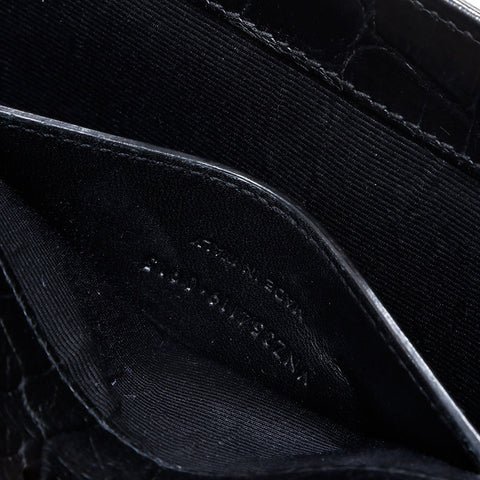 イヴ・サンローラン YVES SAINT LAURENT ケイト 型押しレザー シルバー金具 ショルダーバッグ ブラック WS22492
