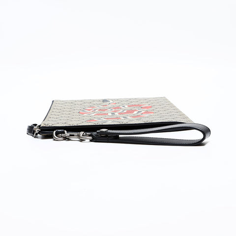 グッチ GUCCI PVC スネーク GG スプリーム クラッチバッグ ブラウン WS22493