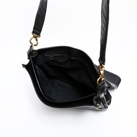 グッチ GUCCI レザー インターロッキング ショルダーバッグ ブラック WS22495