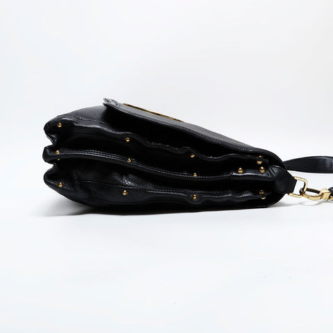 GUCCI Leather Interlocking Shoulder Bag black WS22495