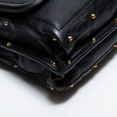 GUCCI Leather Interlocking Shoulder Bag black WS22495