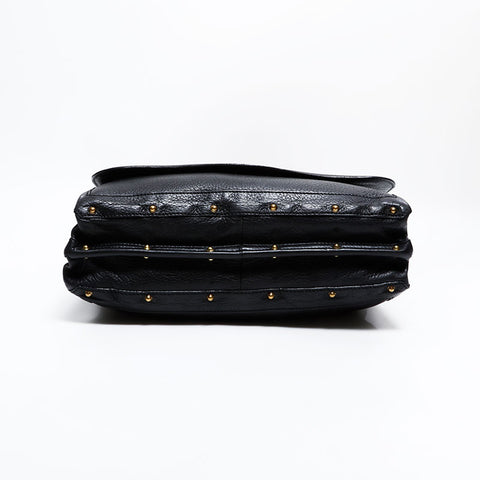グッチ GUCCI レザー インターロッキング ショルダーバッグ ブラック WS22495