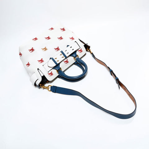 バーバリー BURBERRY ベルトバッグ レザー 2way 刺繍ロゴ ハンドバッグ ホワイト WS22496