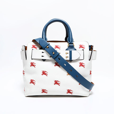 バーバリー BURBERRY ベルトバッグ レザー 2way 刺繍ロゴ ハンドバッグ ホワイト WS22496