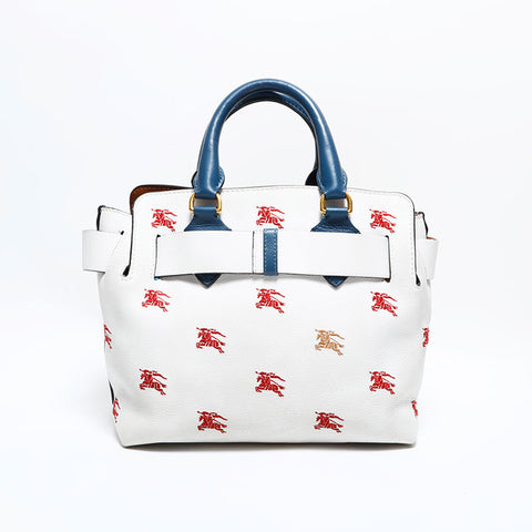 バーバリー BURBERRY ベルトバッグ レザー 2way 刺繍ロゴ ハンドバッグ ホワイト WS22496