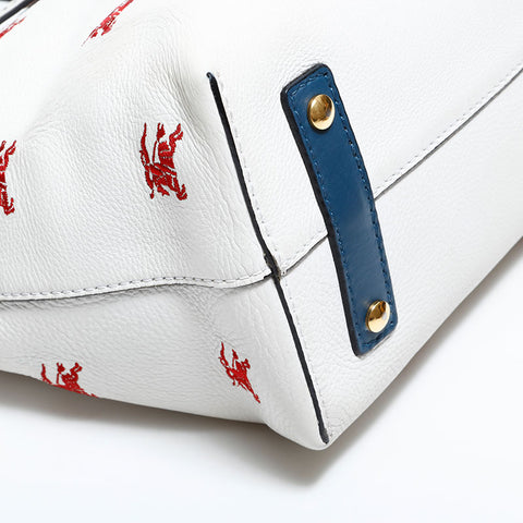 バーバリー BURBERRY ベルトバッグ レザー 2way 刺繍ロゴ ハンドバッグ ホワイト WS22496