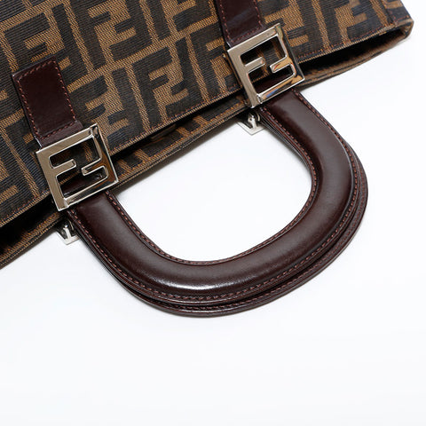 フェンディ FENDI ズッカ キャンバス ハンドバッグ ブラウン WS22497