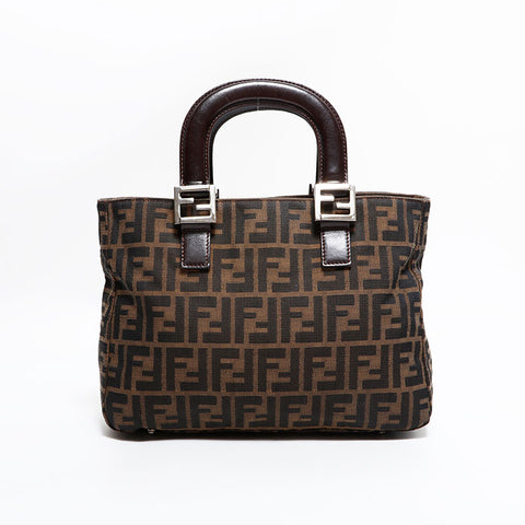 フェンディ FENDI ズッカ キャンバス ハンドバッグ ブラウン WS22497