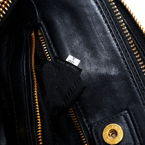 プラダ PRADA レザー 2way ハンドバッグ ブラック WS22499