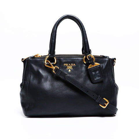 プラダ PRADA レザー 2way ハンドバッグ ブラック WS22499