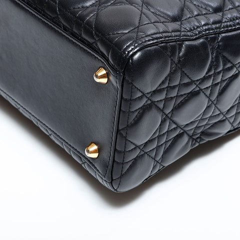 クリスチャンディオール Christian Dior レディ ディオール 2way ラージ ハンドバッグ ブラック WS22500