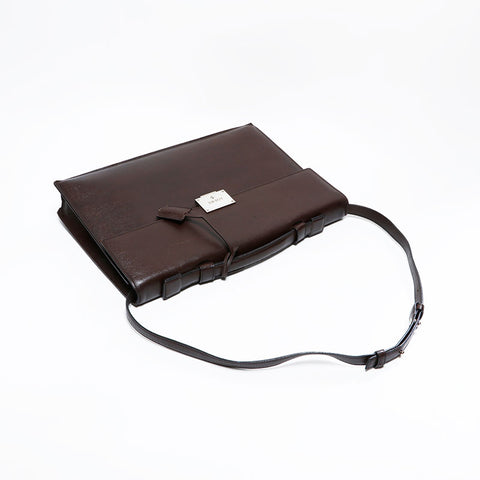 ロエベ LOEWE レザー メッセンジャー 2way ブリーフケース ショルダーバッグ ブラウン WS22503