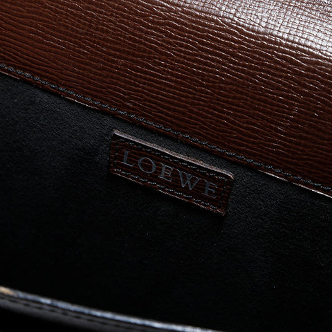 ロエベ LOEWE レザー メッセンジャー 2way ブリーフケース ショルダーバッグ ブラウン WS22503