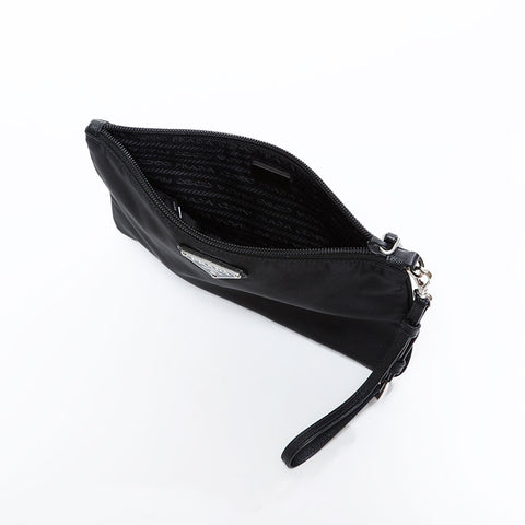 プラダ PRADA ナイロン トライアングル ロゴ ポーチ ブラック WS22505