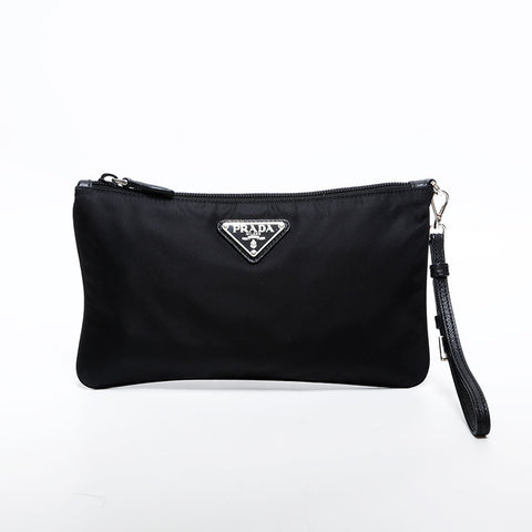プラダ PRADA ナイロン トライアングル ロゴ ポーチ ブラック WS22505