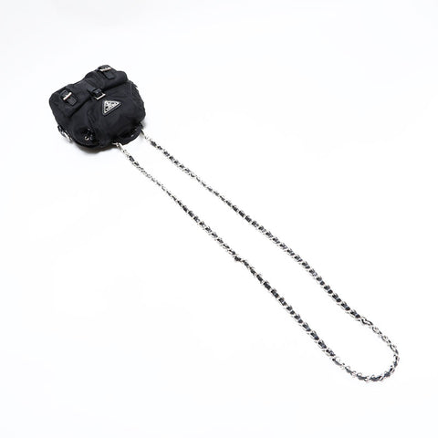 プラダ PRADA ナイロン ミニ Re-Nylon チェーン ショルダーバッグ ブラック WS22506