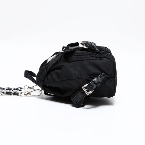 プラダ PRADA ナイロン ミニ Re-Nylon チェーン ショルダーバッグ ブラック WS22506