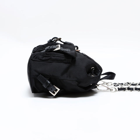 プラダ PRADA ナイロン ミニ Re-Nylon チェーン ショルダーバッグ ブラック WS22506
