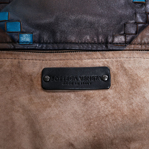 ボッテガヴェネタ BOTTEGAVENETA イントレチャート トートバッグ ブラウン ブルー WS22507