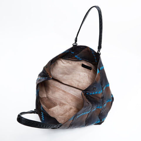 ボッテガヴェネタ BOTTEGAVENETA イントレチャート トートバッグ ブラウン ブルー WS22507
