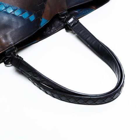 ボッテガヴェネタ BOTTEGAVENETA イントレチャート トートバッグ ブラウン ブルー WS22507