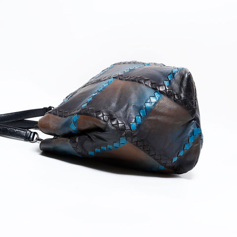 ボッテガヴェネタ BOTTEGAVENETA イントレチャート トートバッグ ブラウン ブルー WS22507