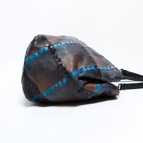 ボッテガヴェネタ BOTTEGAVENETA イントレチャート トートバッグ ブラウン ブルー WS22507