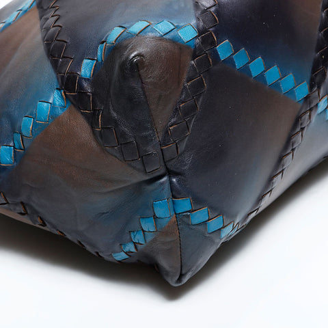 ボッテガヴェネタ BOTTEGAVENETA イントレチャート トートバッグ ブラウン ブルー WS22507