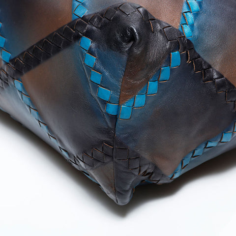 ボッテガヴェネタ BOTTEGAVENETA イントレチャート トートバッグ ブラウン ブルー WS22507