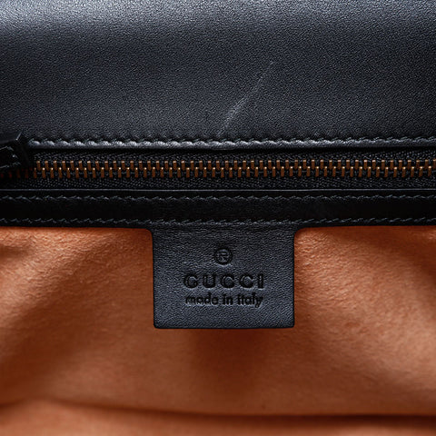 グッチ GUCCI GG スプリーム 2way レザー タイガー トップハンドル ハンドバッグ ブラック WS22508