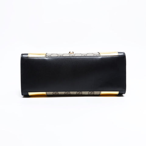 グッチ GUCCI GG スプリーム 2way レザー タイガー トップハンドル ハンドバッグ ブラック WS22508