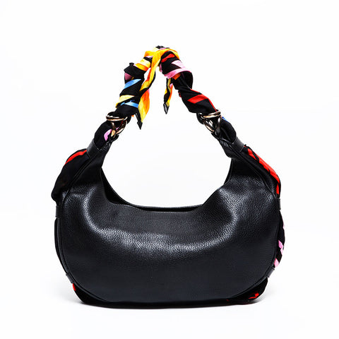ジバンシィ GIVENCHY レザー スカーフ ホーボー ショルダーバッグ ブラック WS22510