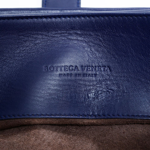 ボッテガヴェネタ BOTTEGAVENETA ローマ イントレチャート ハンドバッグ ブルー WS22512