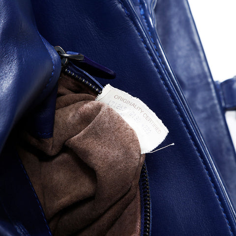 ボッテガヴェネタ BOTTEGAVENETA ローマ イントレチャート ハンドバッグ ブルー WS22512