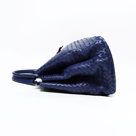 ボッテガヴェネタ BOTTEGAVENETA ローマ イントレチャート ハンドバッグ ブルー WS22512