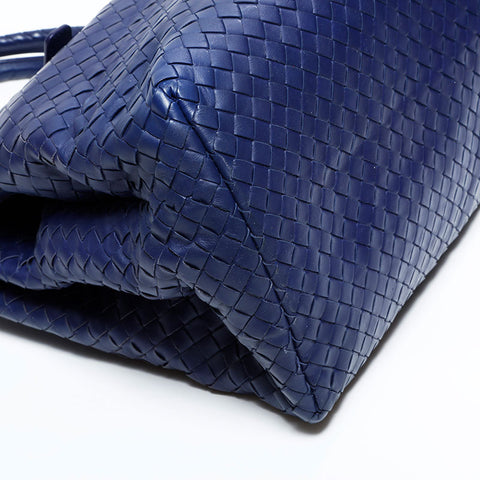 ボッテガヴェネタ BOTTEGAVENETA ローマ イントレチャート ハンドバッグ ブルー WS22512
