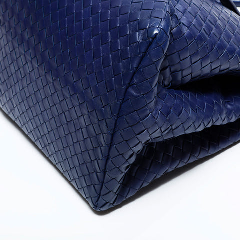 ボッテガヴェネタ BOTTEGAVENETA ローマ イントレチャート ハンドバッグ ブルー WS22512