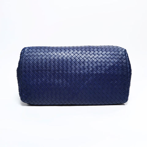 ボッテガヴェネタ BOTTEGAVENETA ローマ イントレチャート ハンドバッグ ブルー WS22512