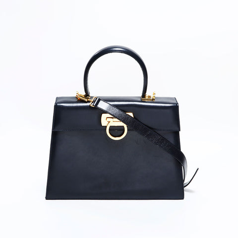 Salvatore Ferragamo Gancini top handle Handbag black WS22514