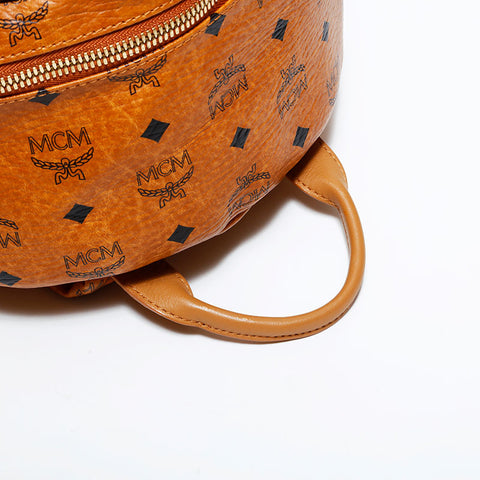 エム・シー・エム MCM レザー 総柄 リュック・デイパック ブラウン WS22516