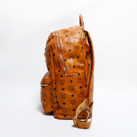 エム・シー・エム MCM レザー 総柄 リュック・デイパック ブラウン WS22516