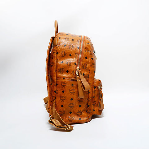 エム・シー・エム MCM レザー 総柄 リュック・デイパック ブラウン WS22516