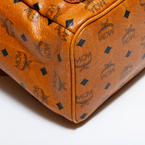 エム・シー・エム MCM レザー 総柄 リュック・デイパック ブラウン WS22516
