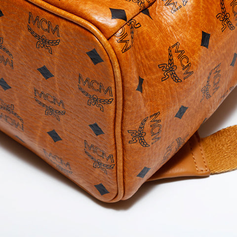 エム・シー・エム MCM レザー 総柄 リュック・デイパック ブラウン WS22516
