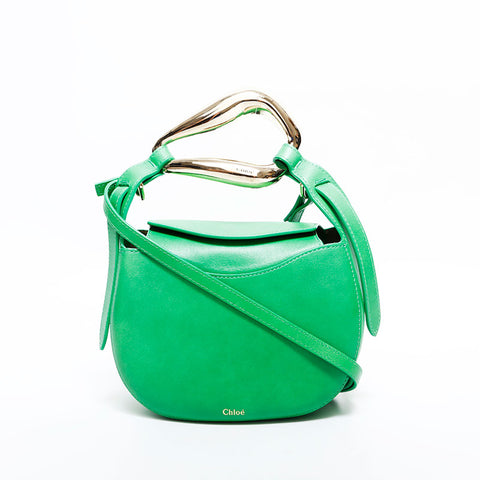 Chloe Leather Kiss 2way Shoulder Bag green WS22517