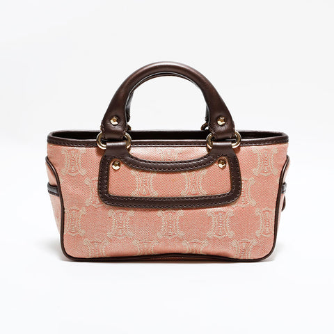 セリーヌ CELINE キャンバス マカダム ミニ ブギー ハンドバッグ ピンク WS22518